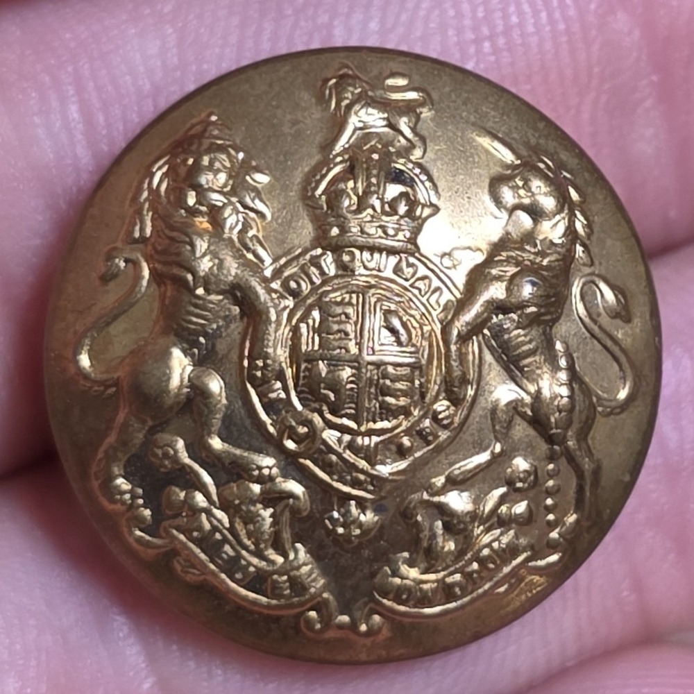 Vintage JR Gaunt London British General Service Corps Brass Button Coat of Arms